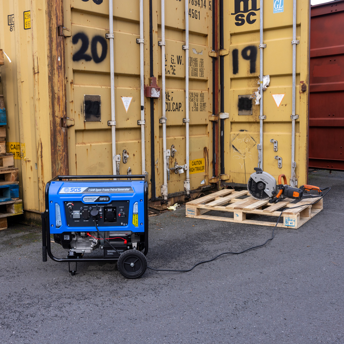 SGS 7.5kW Heavy-Duty Open-Frame Petrol Generator with AVR